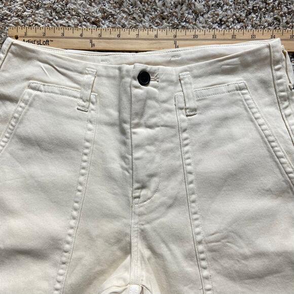 NWOT Everlane The Organic Utility Pant Womens 4 Bone Straight Leg High Rise Crop - Picture 8 of 12
